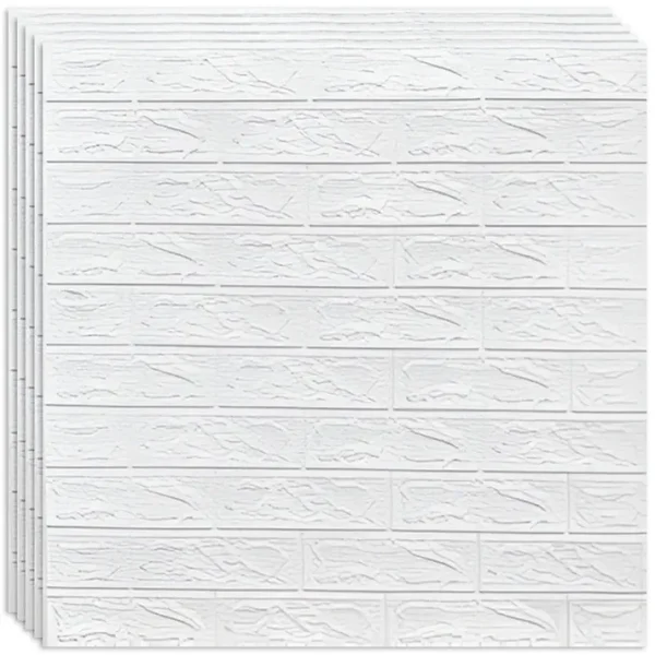 Set 20 buc Tapet 3D autoadeziv, 70x77 cm , imitatie caramida, Alb