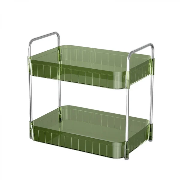Raft cu 2 polite, 33 x 22 x 36 cm, verde transparent