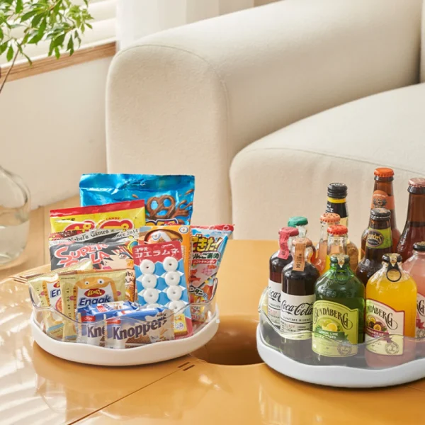 Organizator rotativ 360° pentru bucatarie / baie, 27 cm, alb