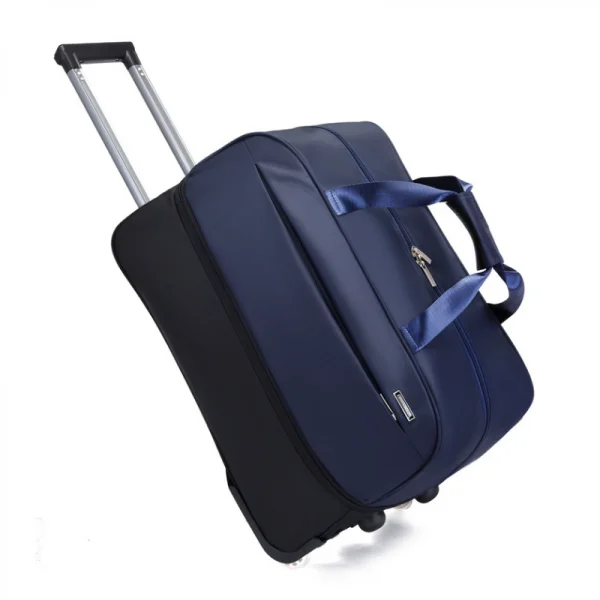 Geanta voiaj extensibila de tip troler, poliester, 55 L, 54 x 33 x 32.5 cm, albastru
