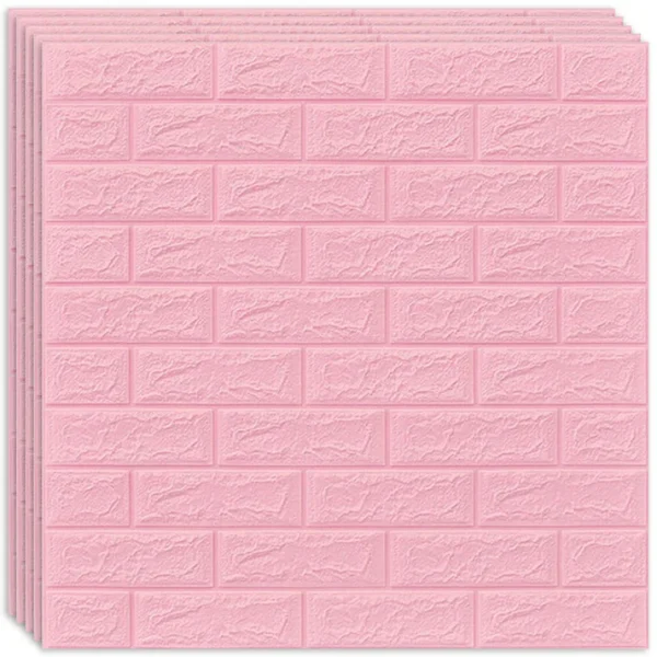 Tapet 3D autoadeziv, 70x77 cm , imitatie caramida, Pink