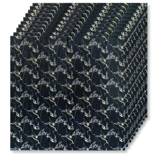Tapet 3D autoadeziv, 70x77 cm , imitatie caramida, Piatra Black/Gold