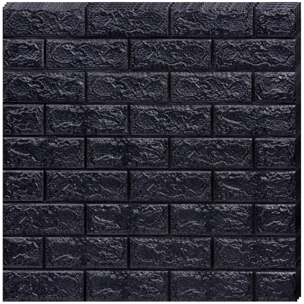 Set 20 buc Tapet 3D autoadeziv, 70x77 cm , imitatie caramida, Negru