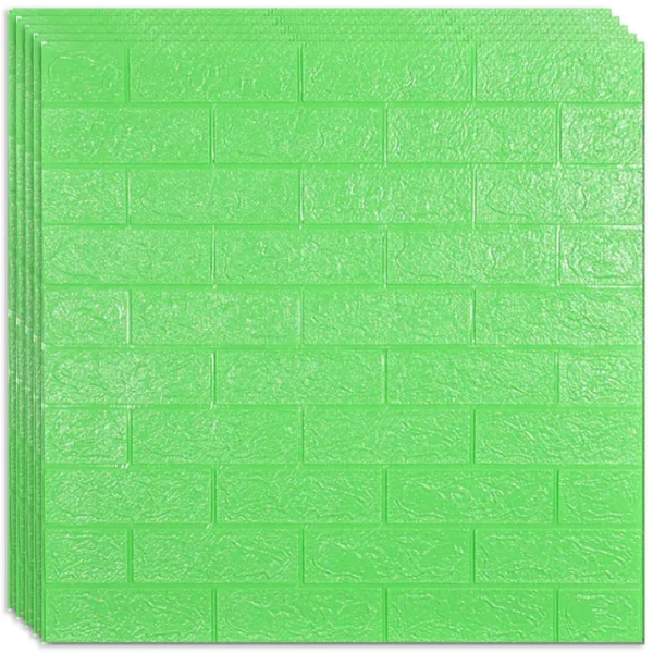 Tapet 3D autoadeziv, 70x77 cm , imitatie caramida, Green