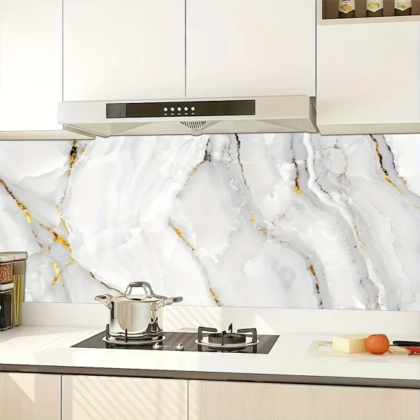 Set 10 bucati Panou imitatie Marmura AD-003 decorativa autoadeziva , waterproo usor de montat, rezistent la caldura, adeziv puternic, 30×60 cm, 2 mm grosime