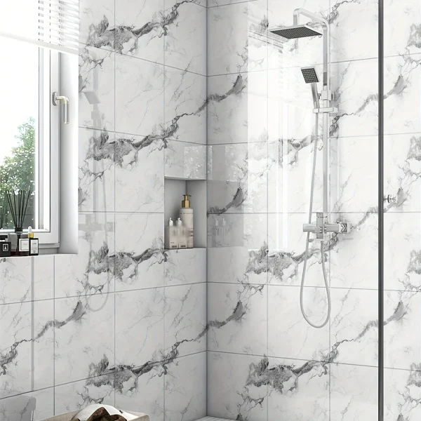 Set 10 bucati Panou imitatie Marmura AD-005 decorativa autoadeziva , waterproo usor de montat, rezistent la caldura, adeziv puternic, 30×60 cm, 2 mm grosime
