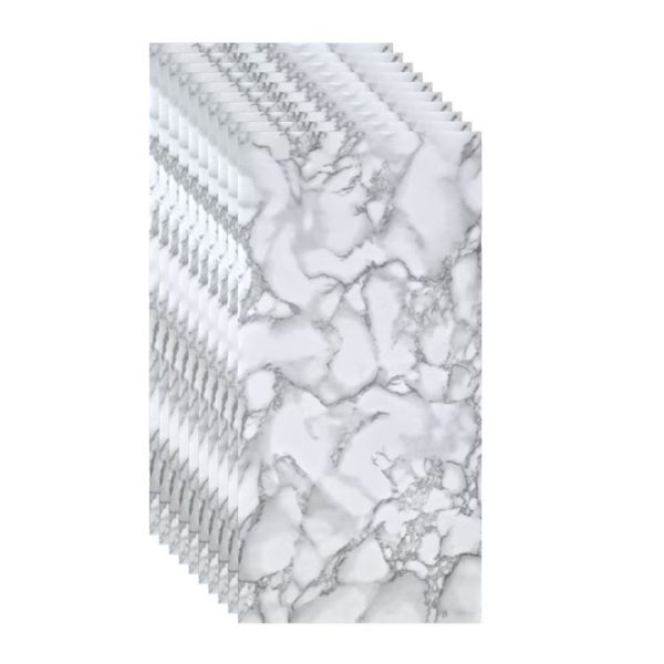 Set 10 bucati Marmura PD-907 decorativa autoadeziva , waterproo usor de montat, rezistent la caldura, adeziv puternic, 30×60 cm, 2 mm grosime