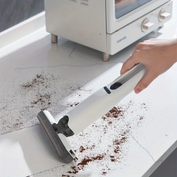 Mini Mop pentru Curatarea Suprafetelor si Geamurilor, Sistem de Storcere Buretel, Rotativ, Portabil, 29 cm, Alb