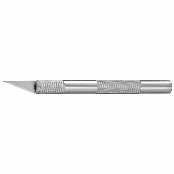 Cutter metalic de precizie tip bisturiu, pentru activitati de bricolaj, Aluminiu, Argint